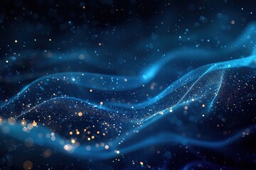 Dark blue and glow particle abstract background