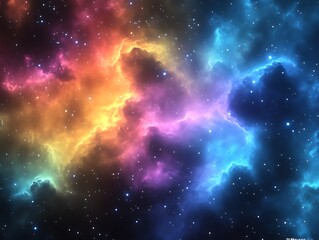 colorful nebula in space with stars.
