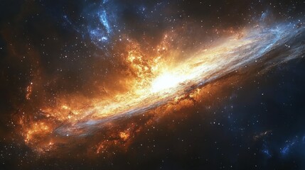 Wall Mural - magnificent spiral galaxy illuminated by cosmic light in the vast universe