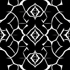 Abstract Black and White Geometric Pattern: A captivating, intricate pattern with sharp lines and bold shapes, creating a sense of rhythm and depth.