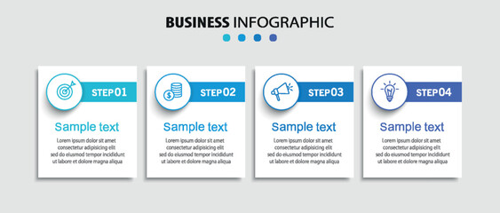 Wall Mural - business infographic design template with 4 options, steps or processes