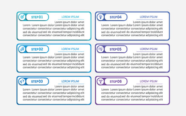 Wall Mural - business vector infographic design template with icons and 6 options or steps
