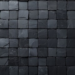 Canvas Print - Textured Black Stone Tile Pattern for Elegant Interior Design