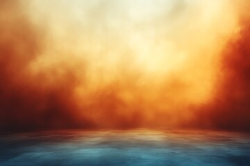 Smoky, dark orange and blue background.