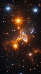 Wall Mural - vibrant cosmic nebula shining in deep space with bright stars and colorful gas clouds