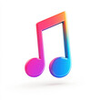 © hocine - Colorful three-dimensional musical note design with gradient hues in pink, purple, and blue, ideal for use in artistic and creative projects