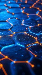 Blue hexagon background