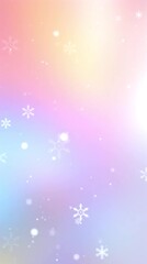 Poster - Abstract pastel gradient vertical video with falling snowflakes, soft lighting, and a dreamy winter atmosphere. Ideal for holiday projects, seasonal designs, and festive visuals