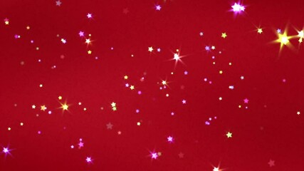Leinwandbilder - glittery stars animation on red background, perfect for Valentine’s Day or Christmas	