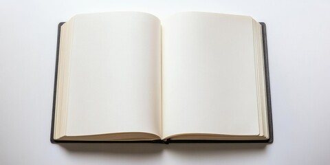 Wall Mural - a book is open to a blank page. the book is black and white