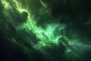 Wall Mural - a green space with a lot of stars and a green cloud