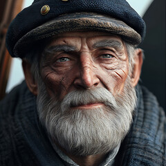 Portrait of an old fisherman