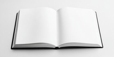 Wall Mural - a book is open to a blank page. the book is black and white