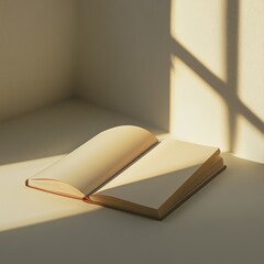 Wall Mural - a book is open to a page with a sun shining on it. the book is laying on a table