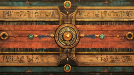 Wall Mural - old egyptian hieroglyph background created with generative ai