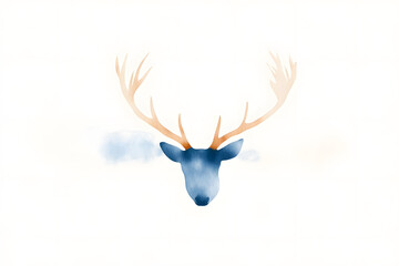 Wall Mural - Deer graphic style wildlife simple drawing animal isolated on white background