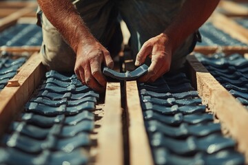 Manufacturing ceramic tile roofs for a family house by firing them