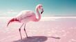 © Hungarian - Pink Flamingo Stands in Pink Lake Water