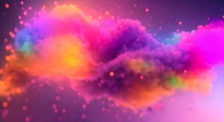 Wall Mural - A mesmerizing abstract visualization featuring vibrant particles and dynamic light effects in a colorful spectrum 4K