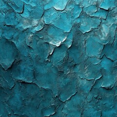 Poster - Deep turquoise stone texture with layered cracked surface