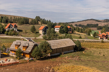 Wall Mural - Aerial view of Ribnica village near Tornik mountain, Serbia