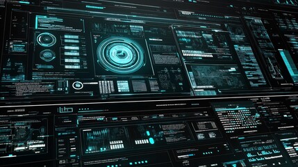 Futuristic Tech Interface: A Digital World of Data and Information