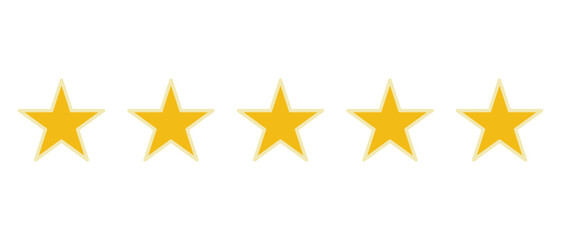 Wall Mural - Five golden stars represent a perfect rating or top-notch quality.