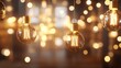 © pornthip - Captivating ambiance, a cluster of suspended light bulbs illuminates the space illuminating