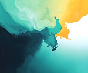 Wall Mural - black dark blue green emerald petrol teal lime yellow white abstract background.