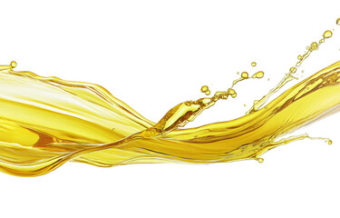 Fototapete - High-Quality PNG golden yellow liquid splash on white background