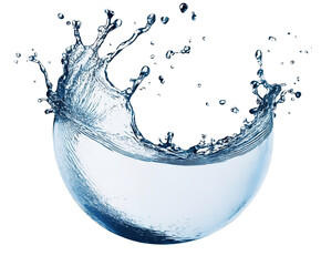 Aufkleber - High-Quality PNG water splash sphere on white background