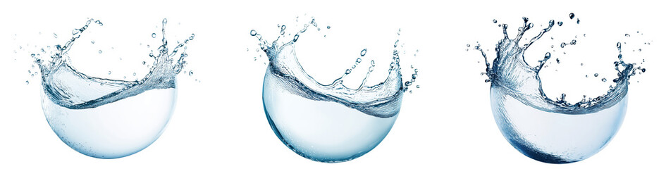 Aufkleber - High-Quality PNG water splash set on transparent background
