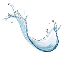 Aufkleber - High-Quality PNG water splash curve on white background