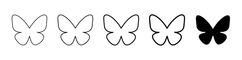 butterfly icon Simple thin line logo set