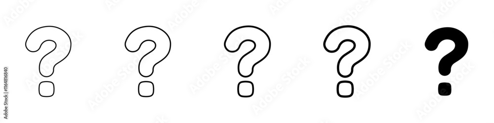 question mark icon Simple thin line logo set Stock Vector | Adobe Stock