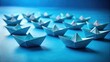 © VisualVault - A fleet of origami boats sailing on a tranquil blue surface, symbolizing teamwork, unity, and shared progress