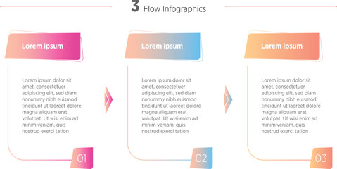 Wall Mural - colorful business infographic template. 3 step timeline journey. process diagram, 3 options on white