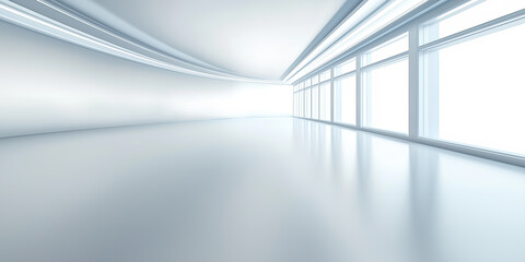 Wall Mural - empty space inside futuristic room, showroom, spaceship, hall or studio in perspective. include ceil