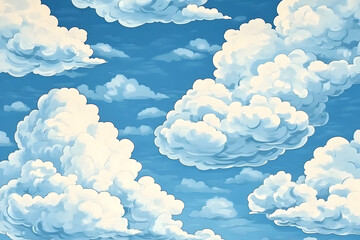 Wall Mural - Whimsical Cloud Illustration Background