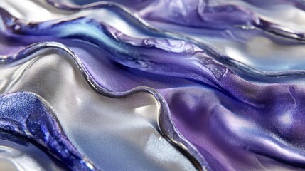 Wall Mural - Abstract Purple and Blue Wave Silk Texture