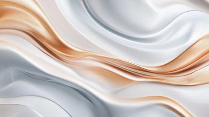 Wall Mural - Abstract Silver and Gold Fabric Waves: Elegant Texture Background