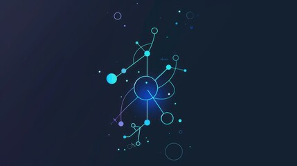 Wall Mural - abstract digital design featuring interconnected circles and lines in a gradient background.