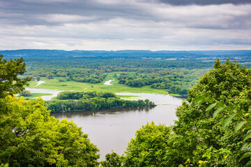 Naklejka na meble Scenic overlook from the Great River Bluffs State Park in Minnesota preserves steep-sided bluffs between Minnesota and Wisconsin.