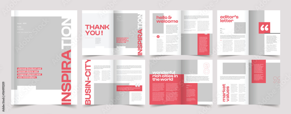 Minimal Magazine Template, Fashion Magazine Stock Vector | Adobe Stock