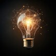 © Maftuh - Illuminating Ideas Network: A Glowing Lightbulb with Connected Nodes Representing Innovation and Creativity