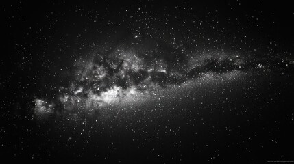 Wall Mural - black and white milky way galaxy with stars.