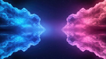 Wall Mural - cosmic abstract background concept. abstract cloud formation in vibrant blue and pink hues creating 