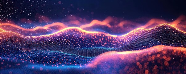Wall Mural - cosmic abstract background concept. abstract waves glowing with vibrant colors create a mesmerizing 