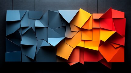 Abstract Geometric Colorful Polygonal Wall Art
