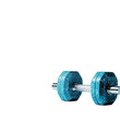 © supansa - Dynamic workout action with dumbbell gym setting image with transparent background fitness concept